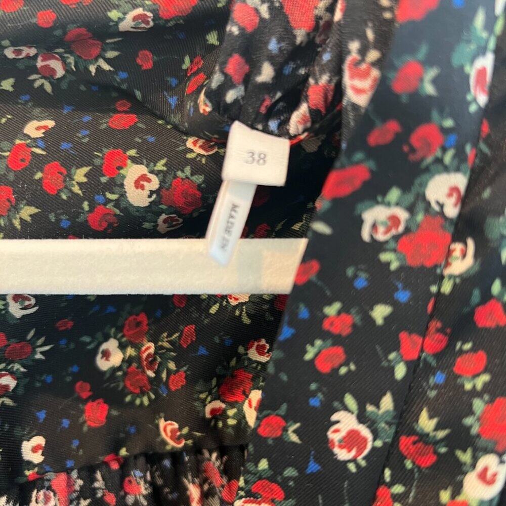 Sandro Paris Tabitha Floral Print Wrap Midi Dress Size 38 US 6 — Belted - Picture 6 of 6